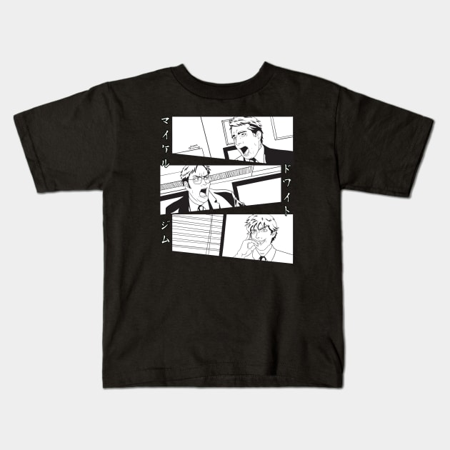 The Office Manga Kids T-Shirt by NatliseArt